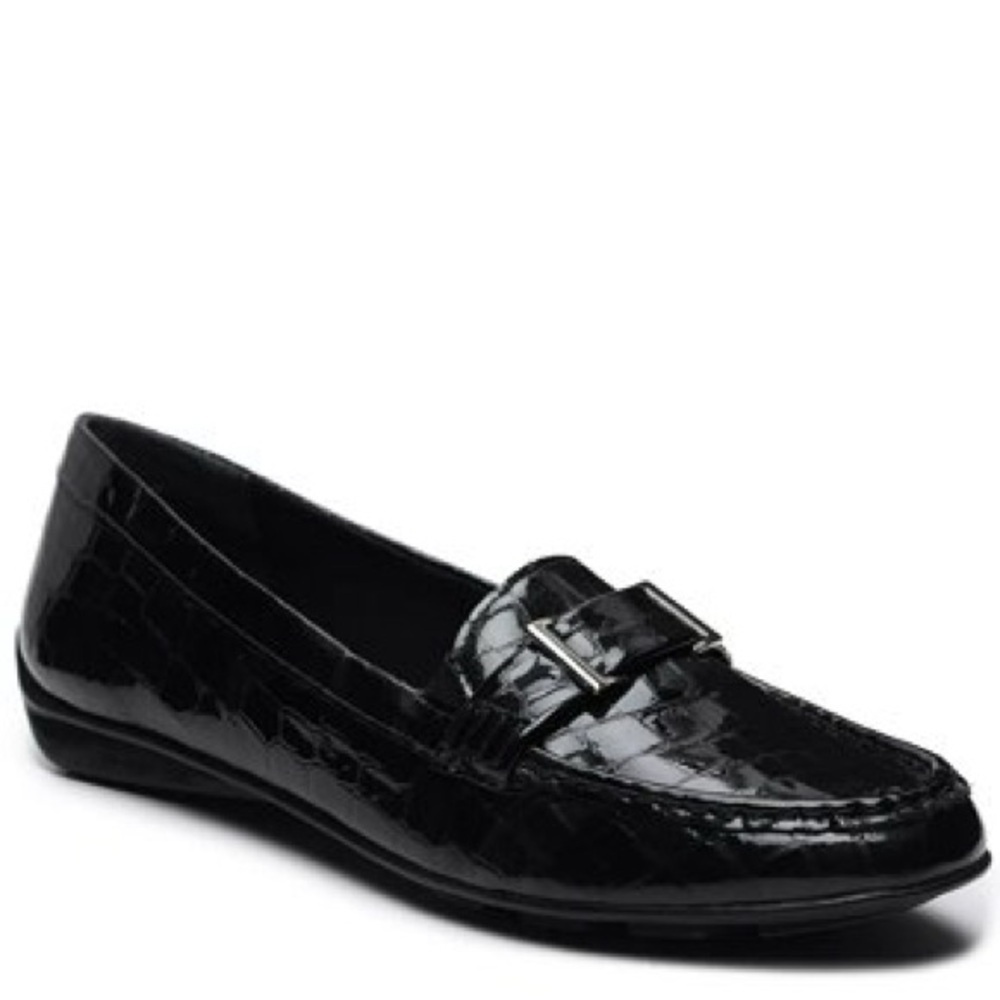 Walking Cradles March Genuine Leather Loafers 10W Black Crocodile Slip-ons